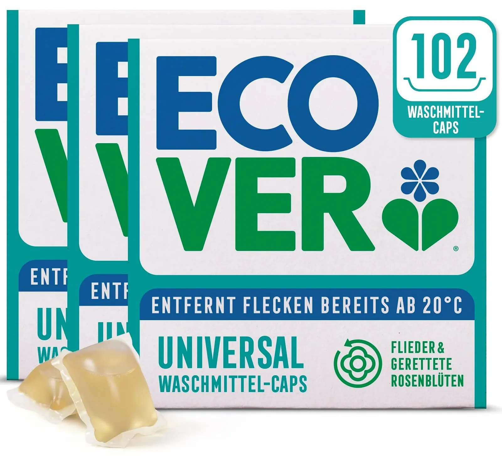 Капсули для прання Ecover 3 упаковки x 34 шт, фото №1