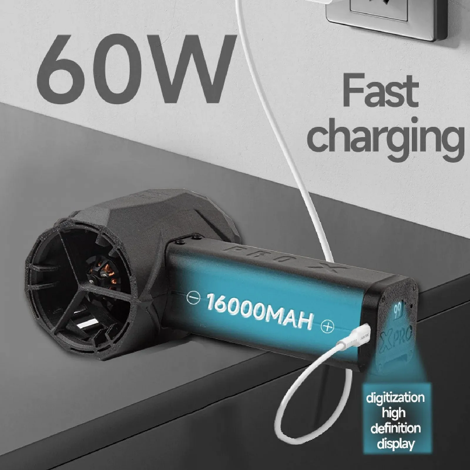 воздуходувка для сжатого воздуха 350 км/ч 64 мм Turbo Fan 16000 мАч, фото №3