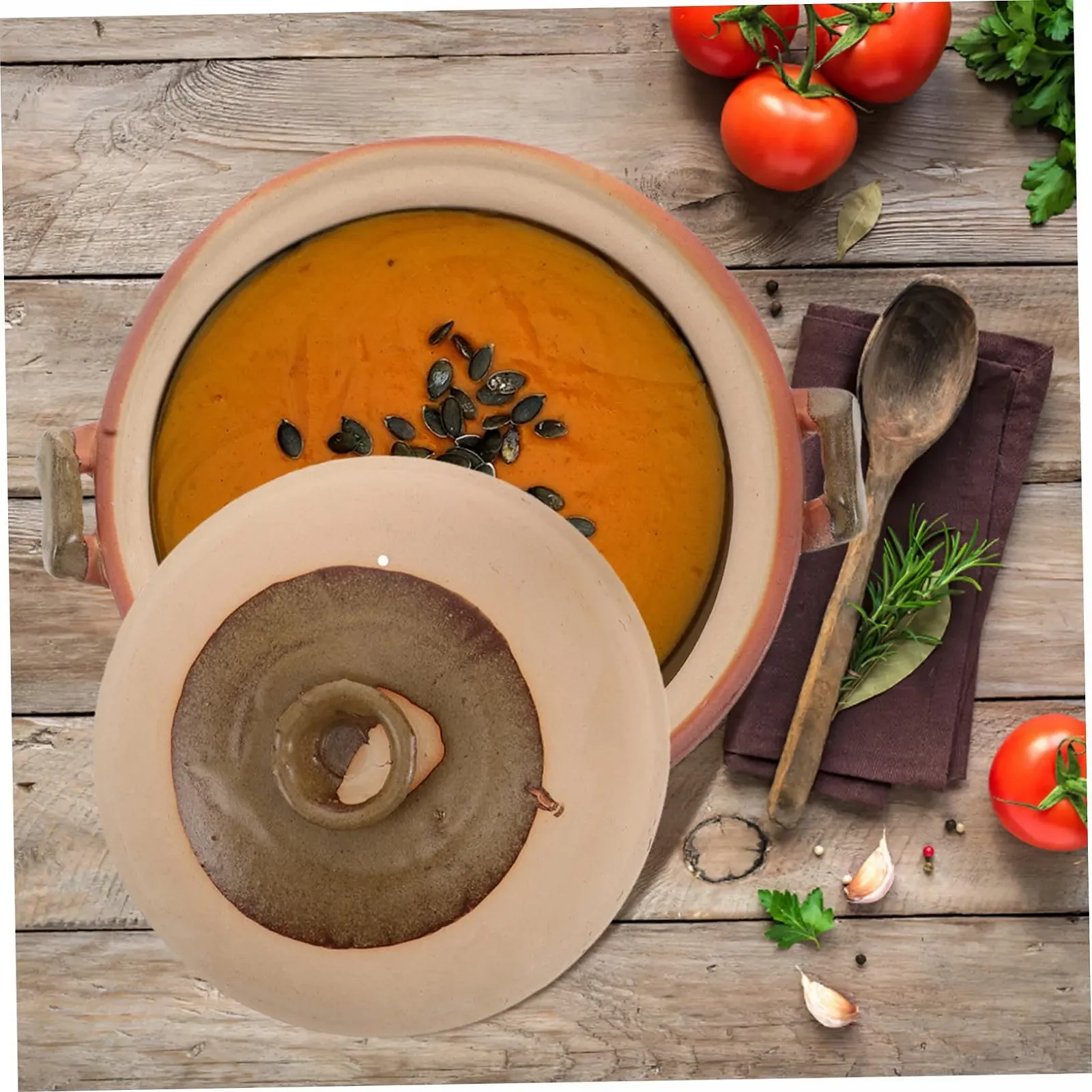 Горщик Terracotta традиційний китайський глиняний з ручкою для повільного приготування, фото №7