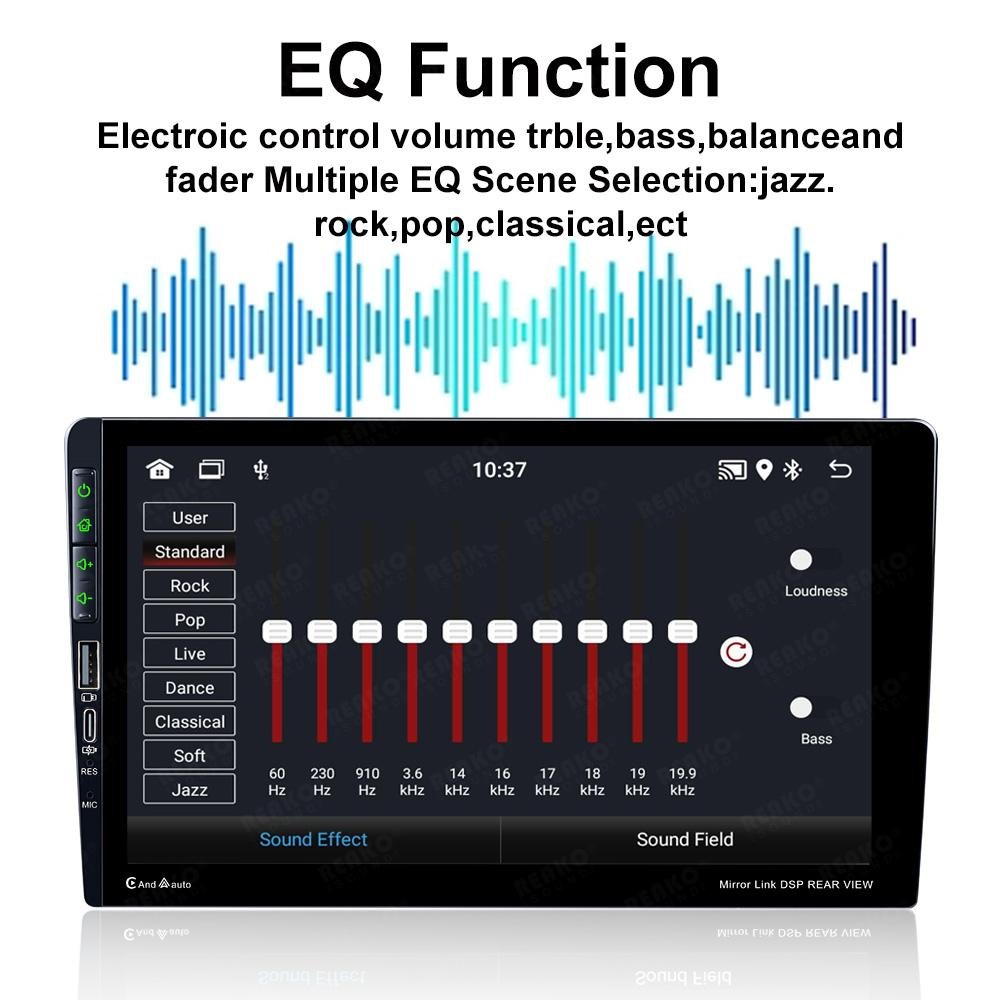 Автомагнітола Hikity / 9" / Сенсорна / 2/32Гб / Android 12 / Bluetooth / WI-FI / GPS / USB / microSD slot / 1DIN, фото №6