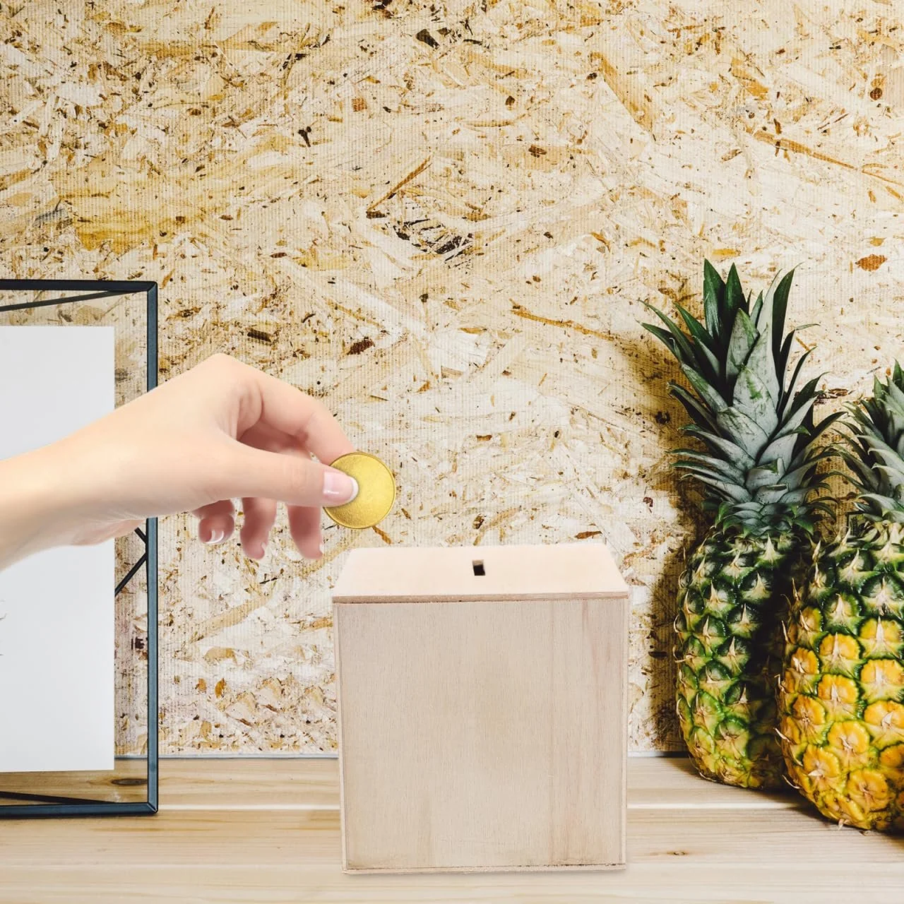 Скарбничка minkissy Набір 4 шт. Дерев'яна Квадратна, фото №7