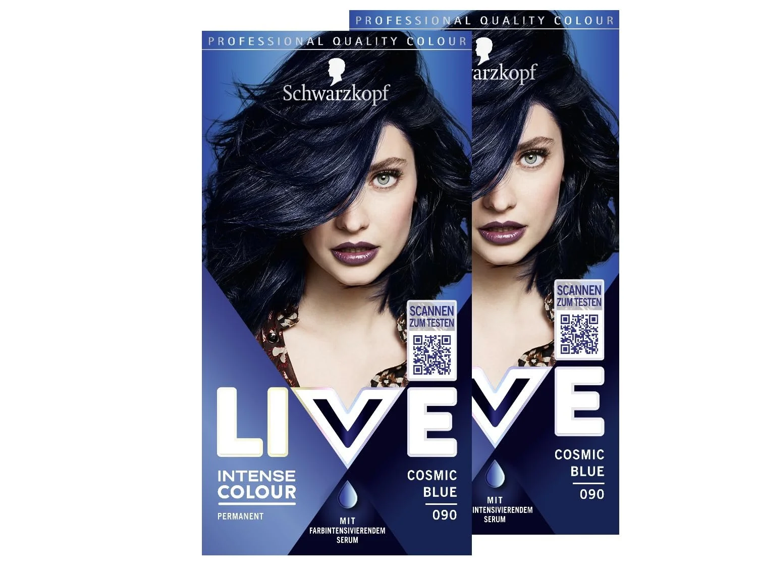 Фарба для волосся Schwarzkopf LIVE Intense Colour 90 Cosmic Blue (2 x 142 мл), фото №1 Фарба для волосся Schwarzkopf LIVE Intense Colour 90 Cosmic Blue (2 x 142 мл), фото №1