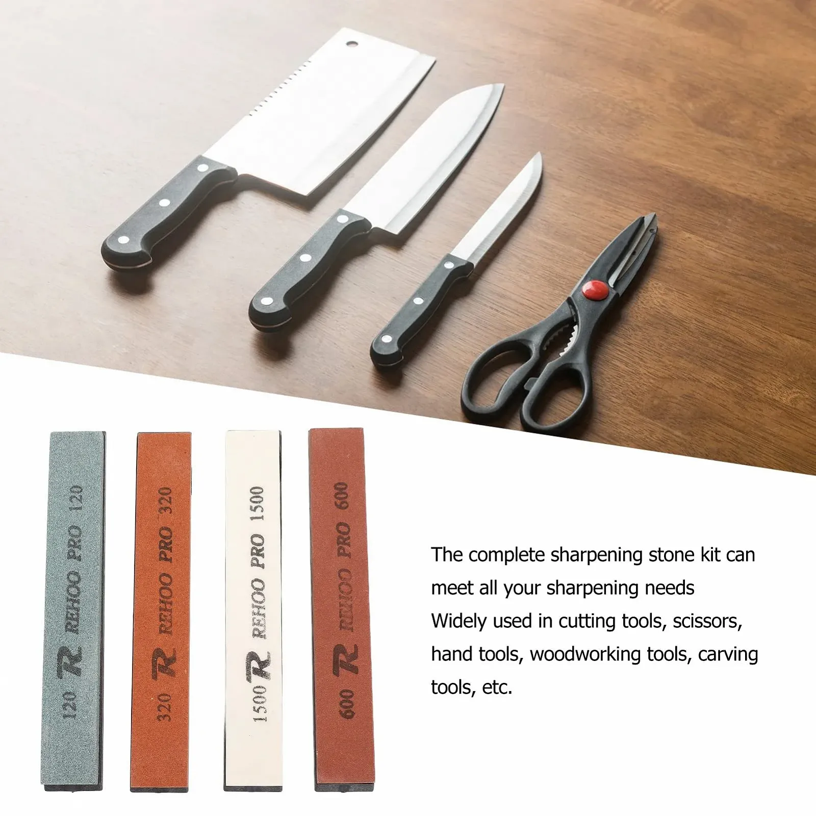 Набір точильних каменів FLEXMAN 4 шт. білий корунд 120/320/600/1500 грит, фото №3