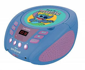 Музична система Lexibook Disney Stitch RCD109D Bluetooth для дітей, портативний, багатоколірні світлові ефекти, роз'єм для мікрофона, Aux-in, живлення від мережі або батарейок, синій synthetic.ua - Фото 1