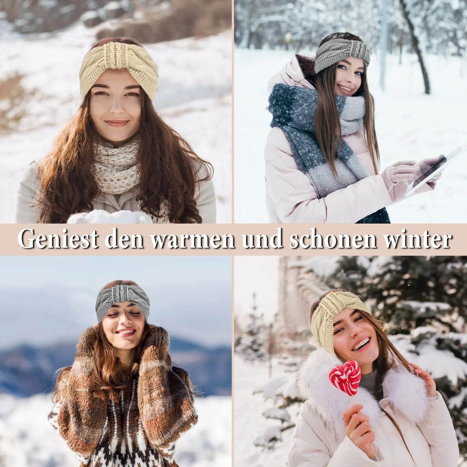 В'язана Пов'язка на Голову HOOWA з Флісом, фото №5