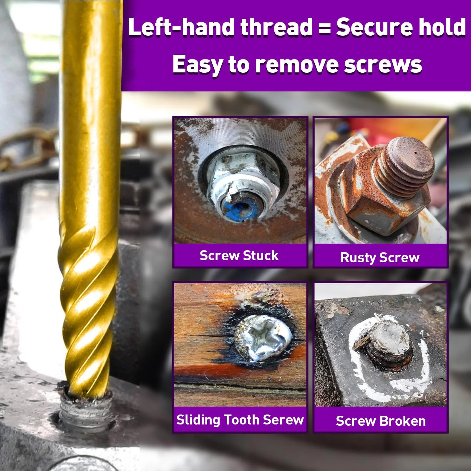 Набір екстракторів для гвинтів 7 шт. Titanium Coated Chrome Vanadium Steel Easy Out, фото №5