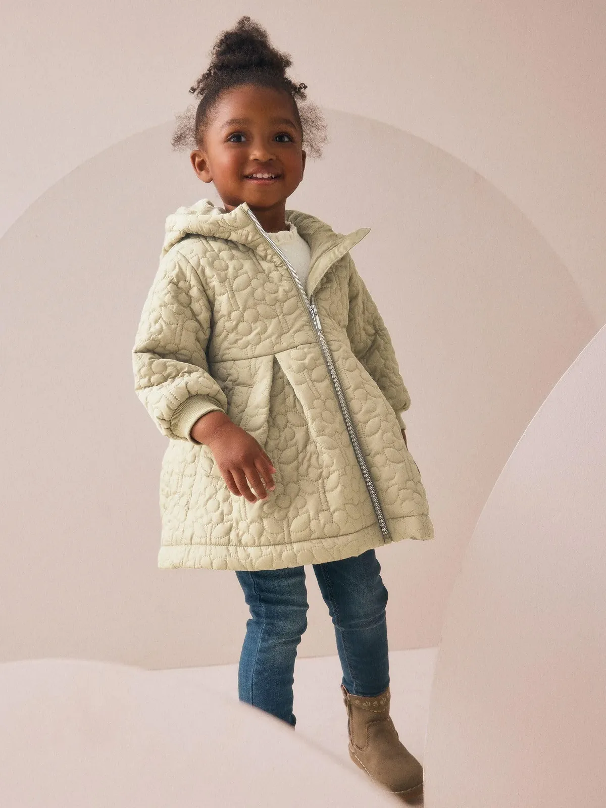 Девочка Водоотталкивающее стеганое пальто Next, фото №5