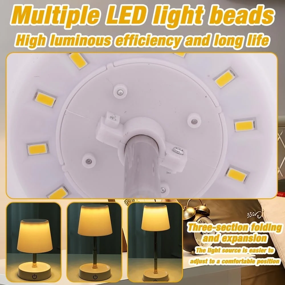 Настільна лампа LED Wireless (набір з 2 шт.) Сенсорна Акумуляторна USB Регульована висота, фото №6