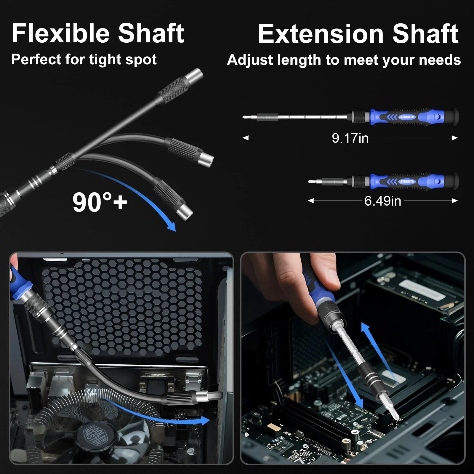 Електрична прецизійна викрутка STREBITO 144 шт., фото №8