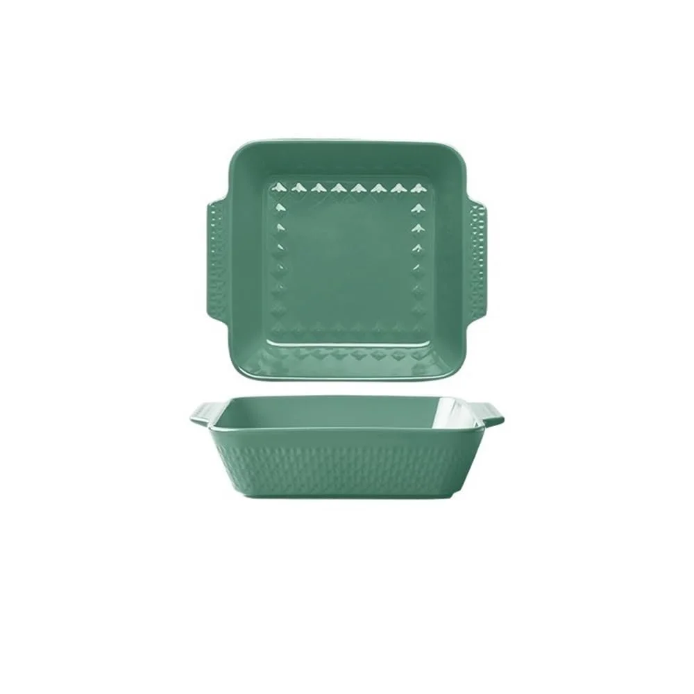 Форма для запекания Керамическая 1500 мл Прямоугольная с двойными ручками Фарфоровая, фото №4