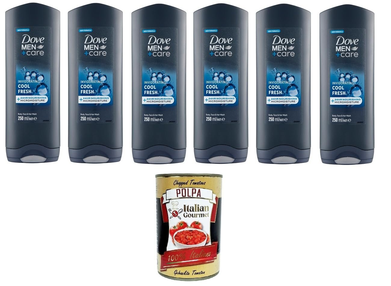 Гель для душу 3-в-1 для тіла, обличчя та волосся D. Men+Care Invigorating Cool Fresh 6 x 250 мл, фото №1