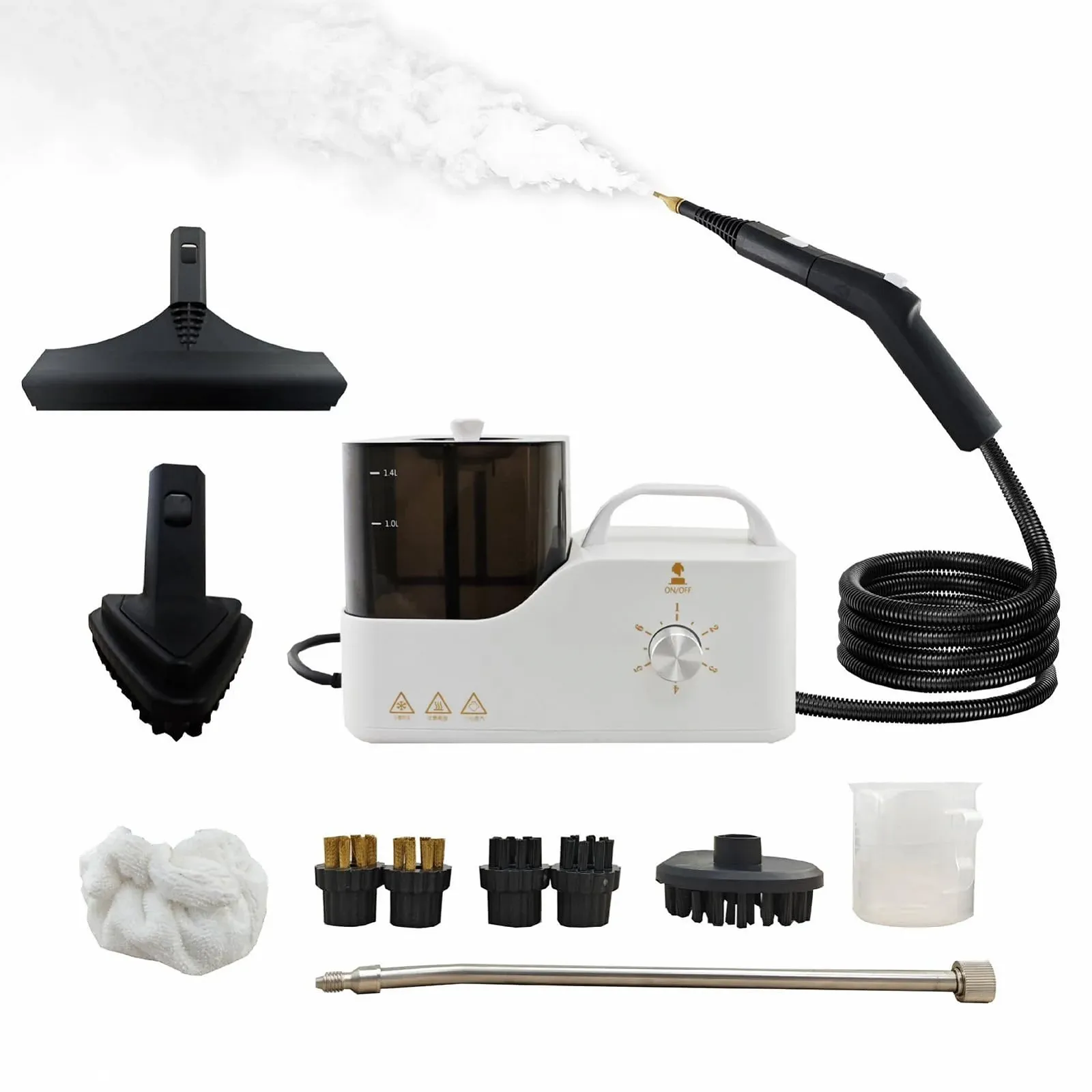 Пароочисник портативний 2600W 3.5 Bar 100 °C 6 рівнів потужності з резервуаром 1.4L, фото №1