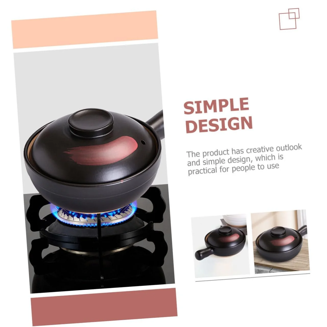 Кастрюля INOOMP песчаная малая для газовых плит антипригарная с ручкой энергосберегающая, фото №7