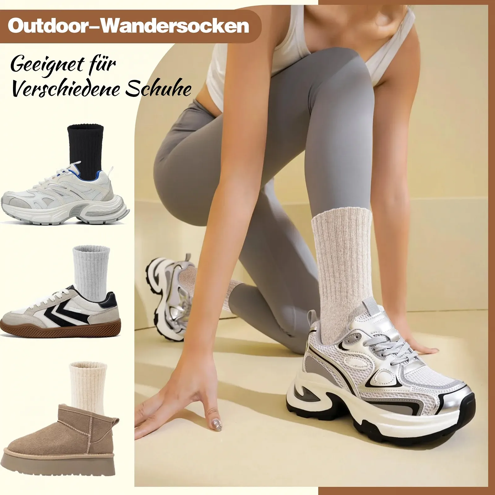 Шерстяные носки EBMORE Merino теплые толстые шерстяные носки для походов термоноски зимние носки для женщин 5 пар, фото №6 Шерстяные носки EBMORE Merino теплые толстые шерстяные носки для походов термоноски зимние носки для женщин 5 пар, фото №6