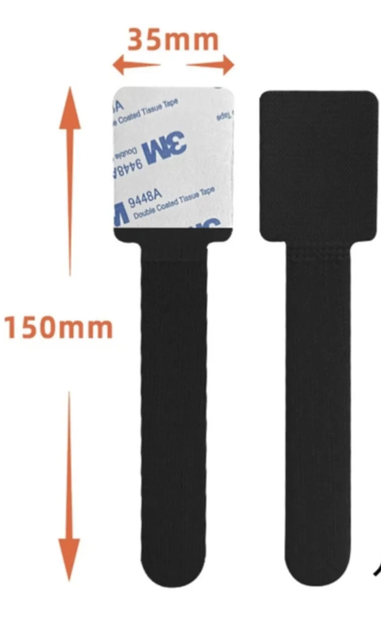 Органайзер для кабелів липучка тримач дротів JoyRo 3M L 5 шт Чорний, фото №11