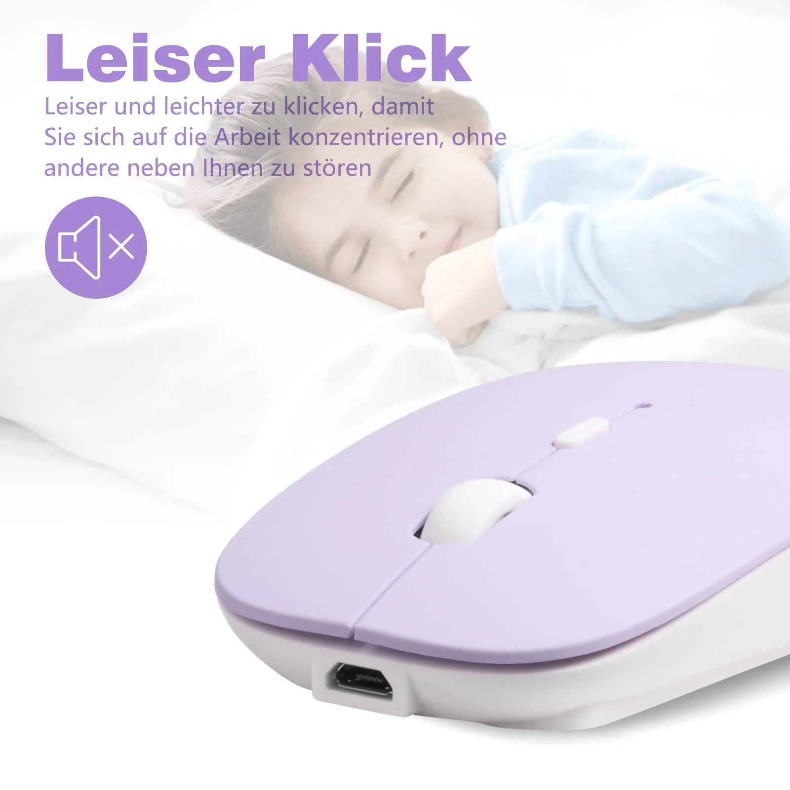 Мышь Bluetooth ANEWISH Purple, фото №2 Мышь Bluetooth ANEWISH Purple, фото №2