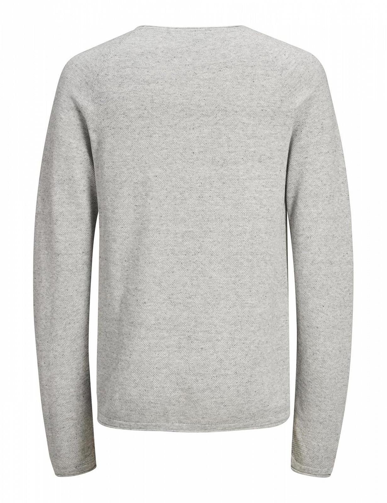 Джемпер JACK & JONES JJEHILL Чоловічий в'язаний, з круглим вирізом, базовий, з довгими рукавами, бавовняна сорочка, фото №3