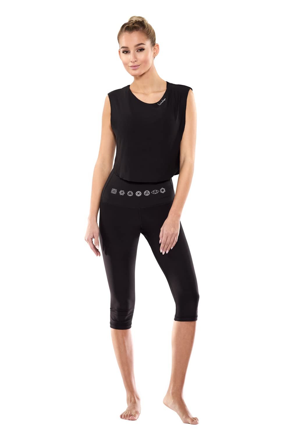 Шорты WINSHAPE Comfort 	frac34 Hwl212c "High Waist" с серебряной аппликацией 7 Чакр, фото №4