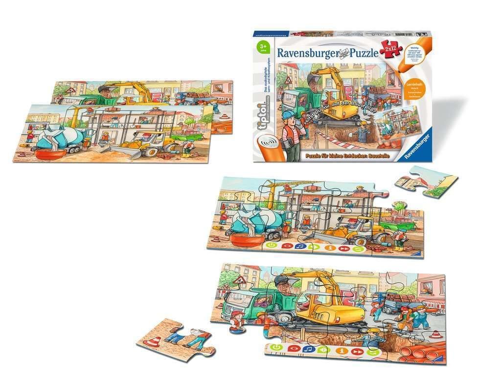 Пазл Ravensburger tiptoi Puzzle for Little Explorers: Construction site 00049 2 x 12 элементов немецкий язык, фото №5