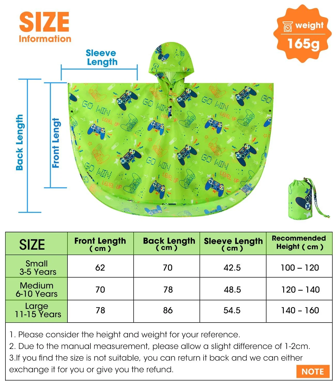 Дощовик Wawsam Легка дитяча дощова куртка Водонепроникне дитяче пончо з капюшоном, фото №7 Дощовик Wawsam Легка дитяча дощова куртка Водонепроникне дитяче пончо з капюшоном, фото №7