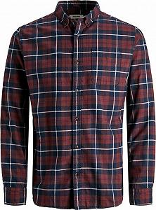 Рубашка Jack & Jones CLASSIC DENVER CHECK L/S STS 12189449 Slim Fit Бордовый M - Фото 1