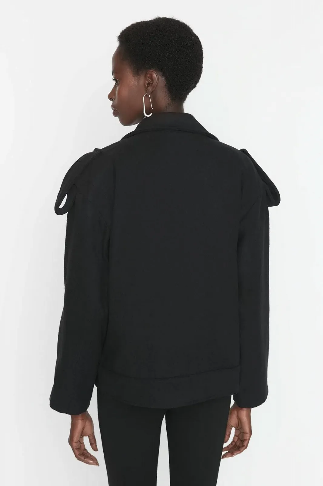 Пальто TRENDYOL Основной Однотонный, фото №5