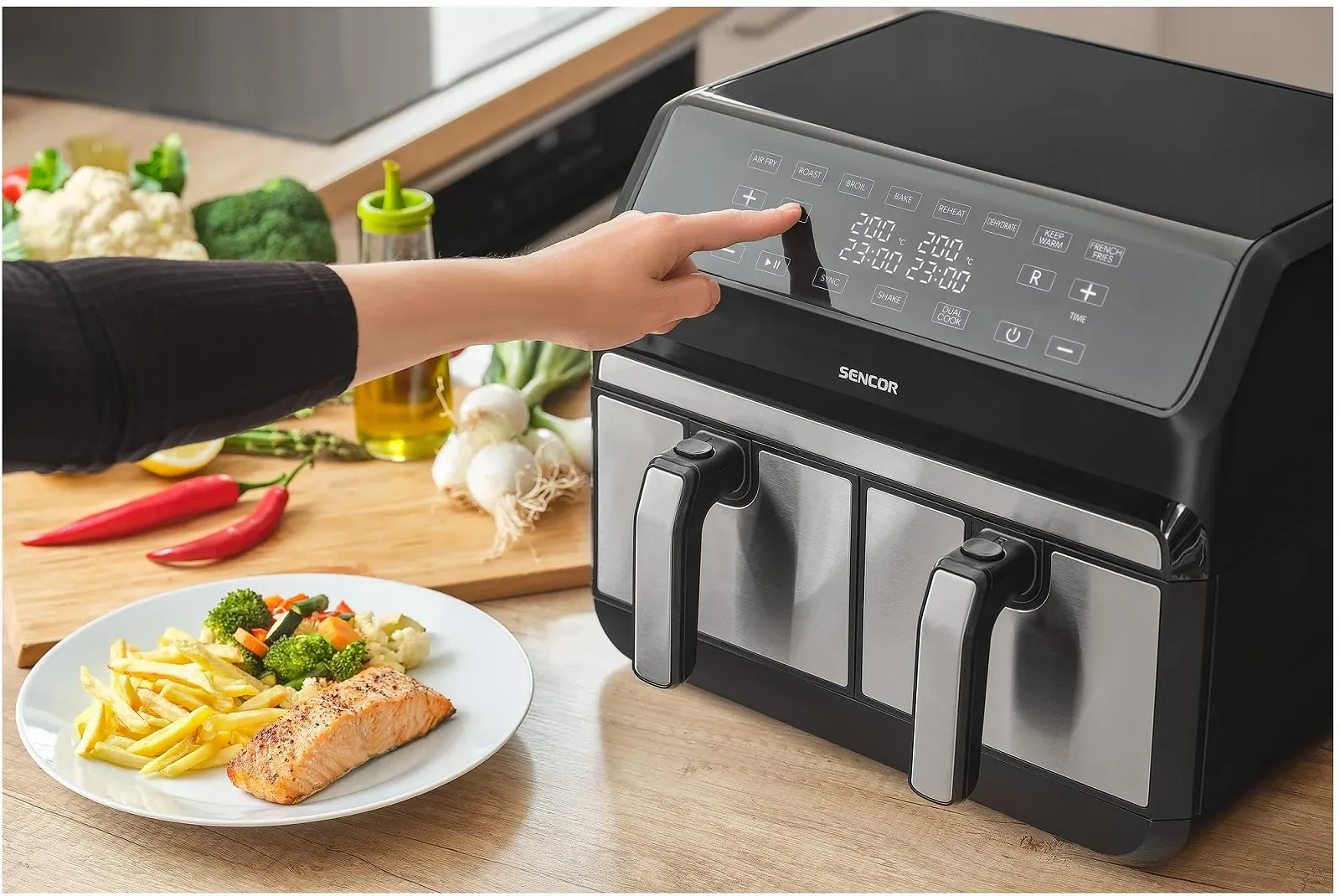 Мультипіч Sencor Double Compartment 8 л 1700 Вт Сріблястий, фото №4 Мультипіч Sencor Double Compartment 8 л 1700 Вт Сріблястий, фото №4