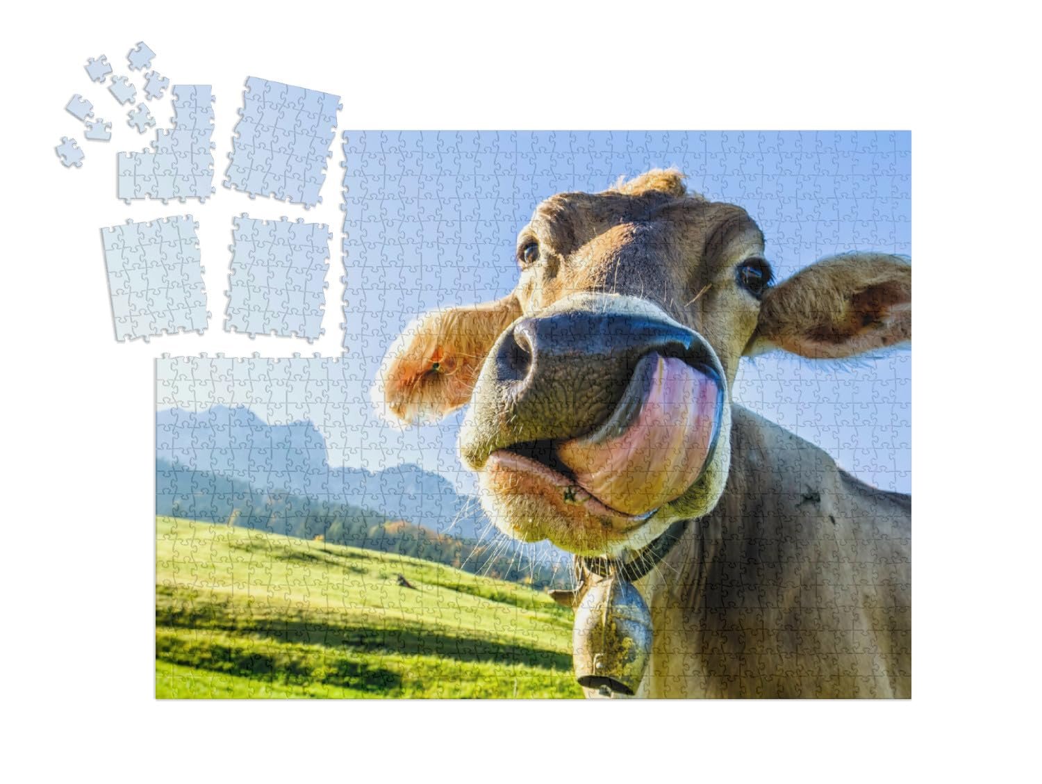 Пазл puzzleYOU Puzzle Advent Calendar "Веселая корова на горах Кайзер" 1000 элементов, фото №2