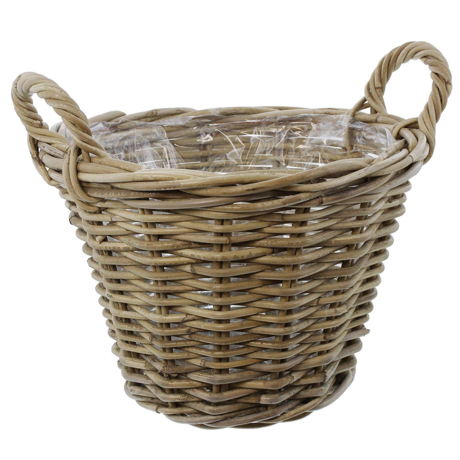 Кошик для рослин Rattan 35 x 25 см Koboo-Grey, фото №1