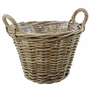 Кошик для рослин Rattan 35 x 25 см Koboo-Grey - Фото 1