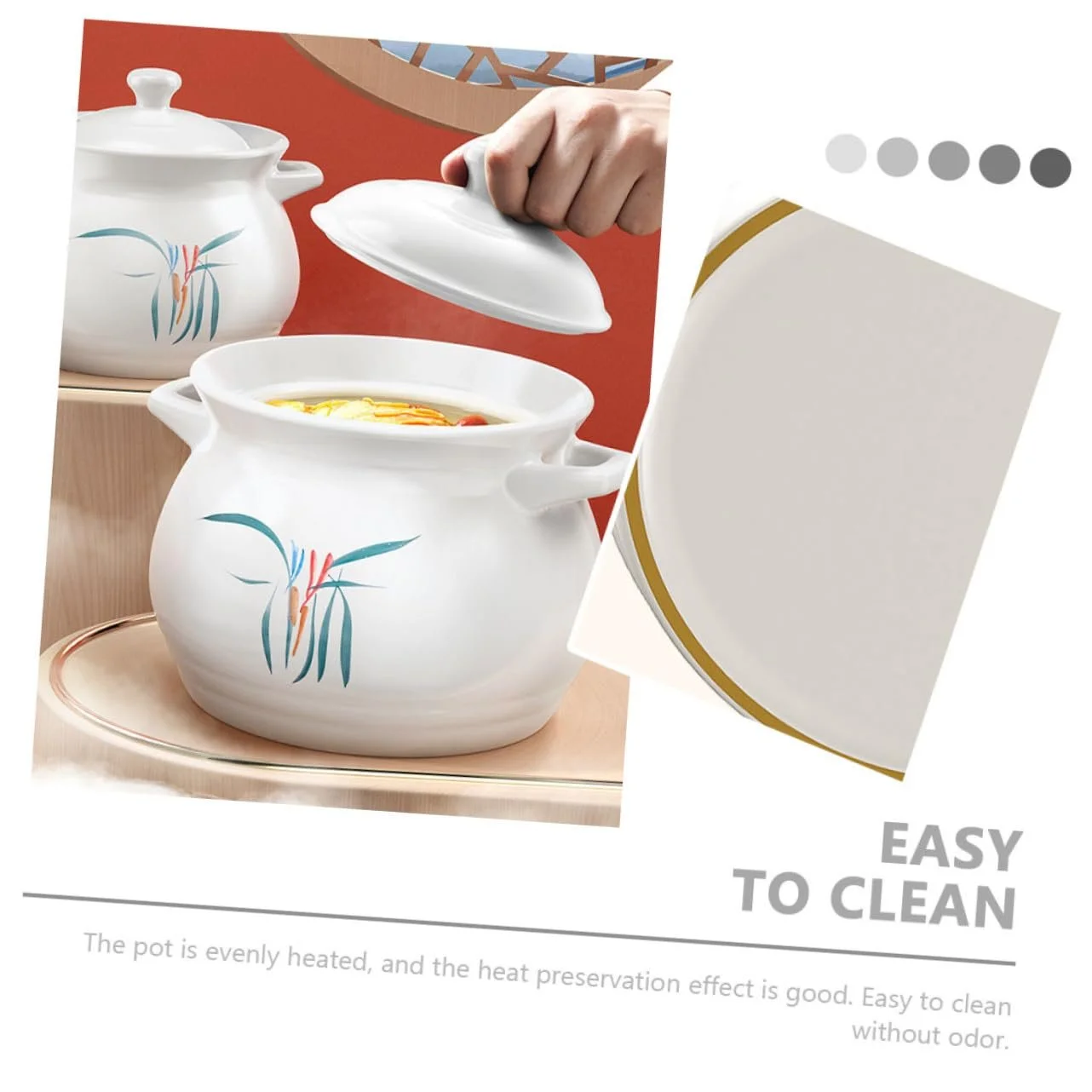 Кастрюля Toyvian керамическая термостойкая для супов и тушения, фото №7