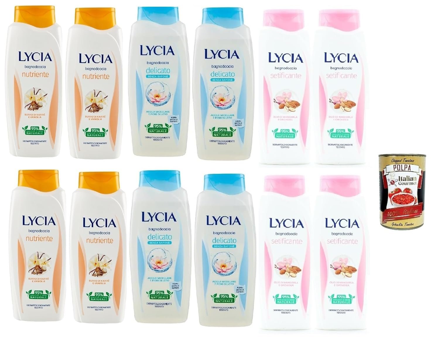 Гель для душу Lycia Bagnodoccia Test Pack 12 x 750 мл + Томатна м'якоть 400 г, фото №1