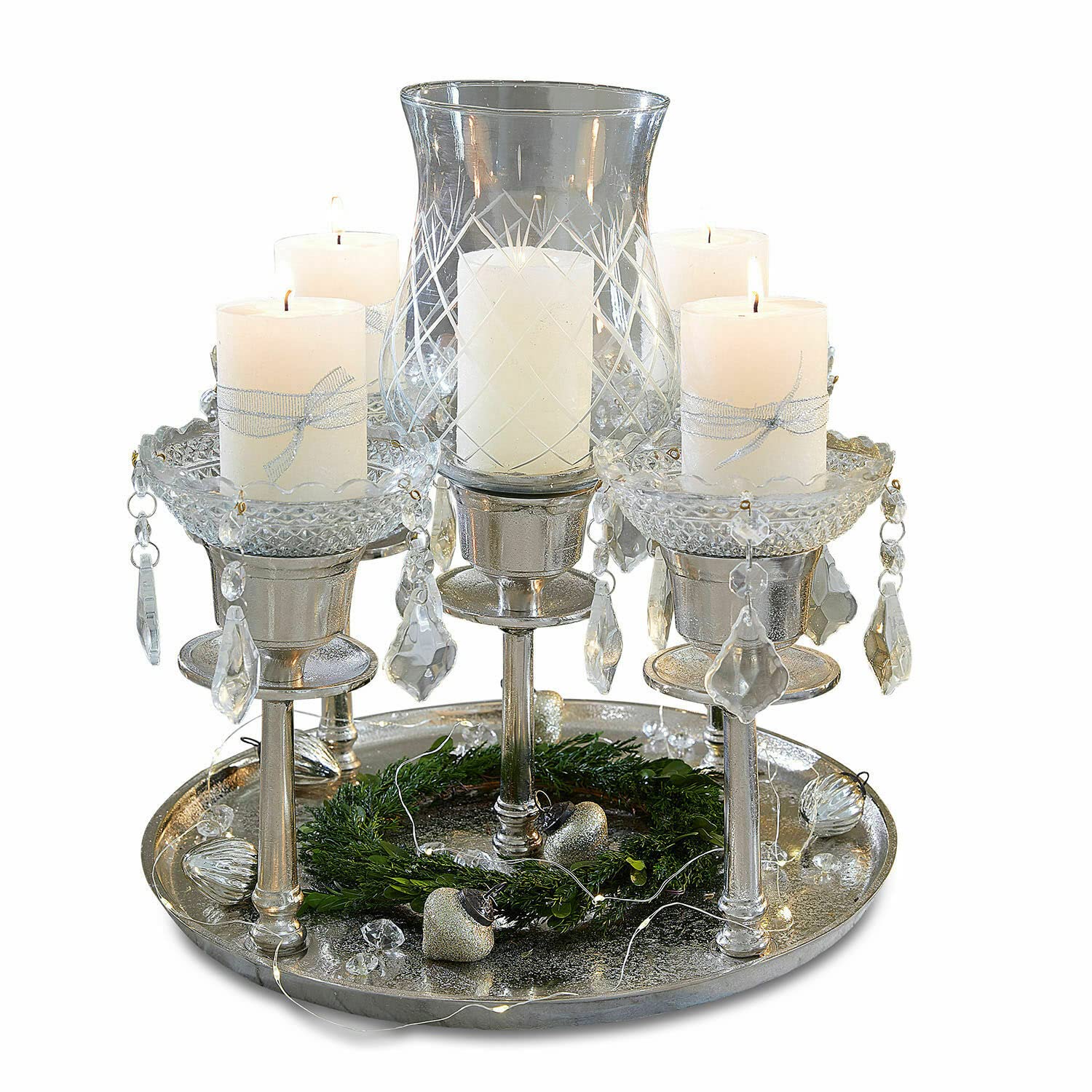 Підсвічник Loberon Shaws Алюміній Скло Сріблястий/Прозорий, фото №1 Підсвічник Loberon Shaws Алюміній Скло Сріблястий/Прозорий, фото №1