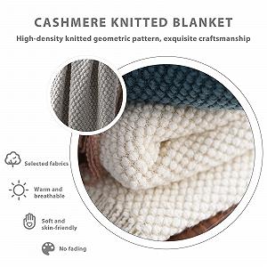 Вязаное Одеяло LumiSyne Однотонная Ананасовая Сетка Уютное Одеяло Вязаное Одеяло Покрывало на Кровать Декоративное Одеяло на Диван Кровать 230 x 130 см synthetic.ua - Фото 1