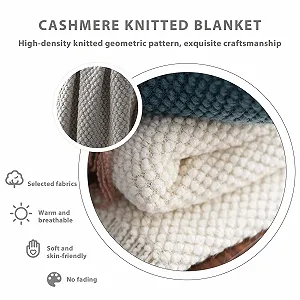 Вязаное Одеяло LumiSyne Однотонная Ананасовая Сетка Уютное Одеяло Вязаное Одеяло Покрывало на Кровать Декоративное Одеяло на Диван Кровать 230 x 130 см synthetic.ua - Фото 1