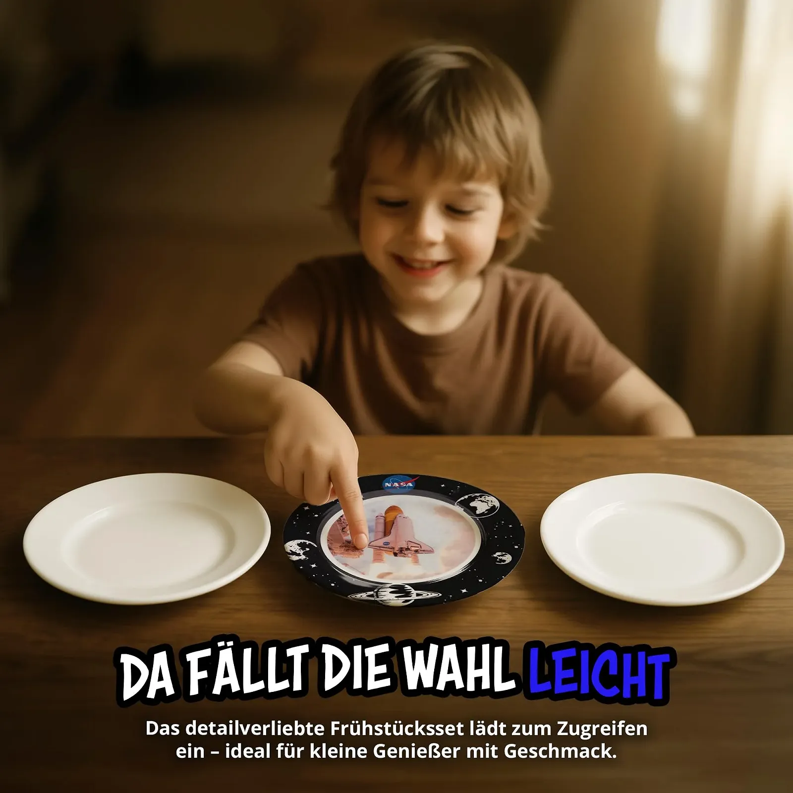 Набор посуды United Labels NASA 3 предмета, Черный Синий, фото №4 Набор посуды United Labels NASA 3 предмета, Черный Синий, фото №4