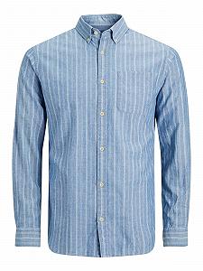 Рубашка Jack&Jones CLASSIC MIX LS 12188988 SLIM В клетку Светло-синий деним XL - Фото 1