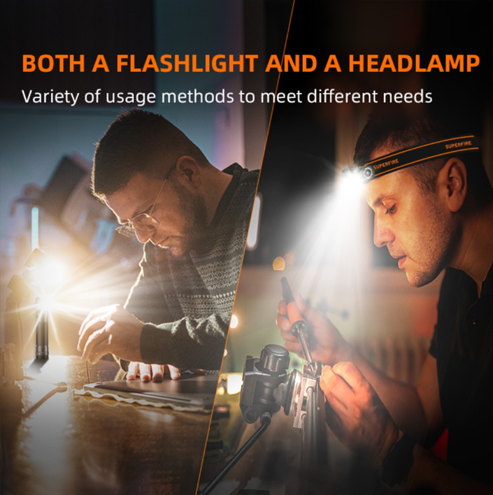 Фонарь многофунциональный аккумуляторный TH04 SuperFire 600 Lumen IP43, фото №3