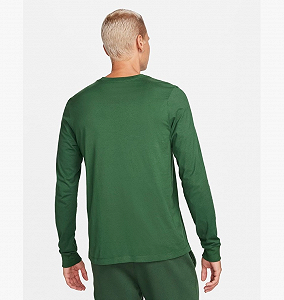 Лонгслів Nike Longsleeve Nsw Club Tee green L synthetic.ua - Фото 1