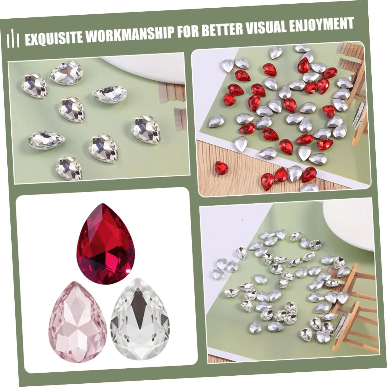 Стрази для нігтів Крапля води 150 шт, фото №3