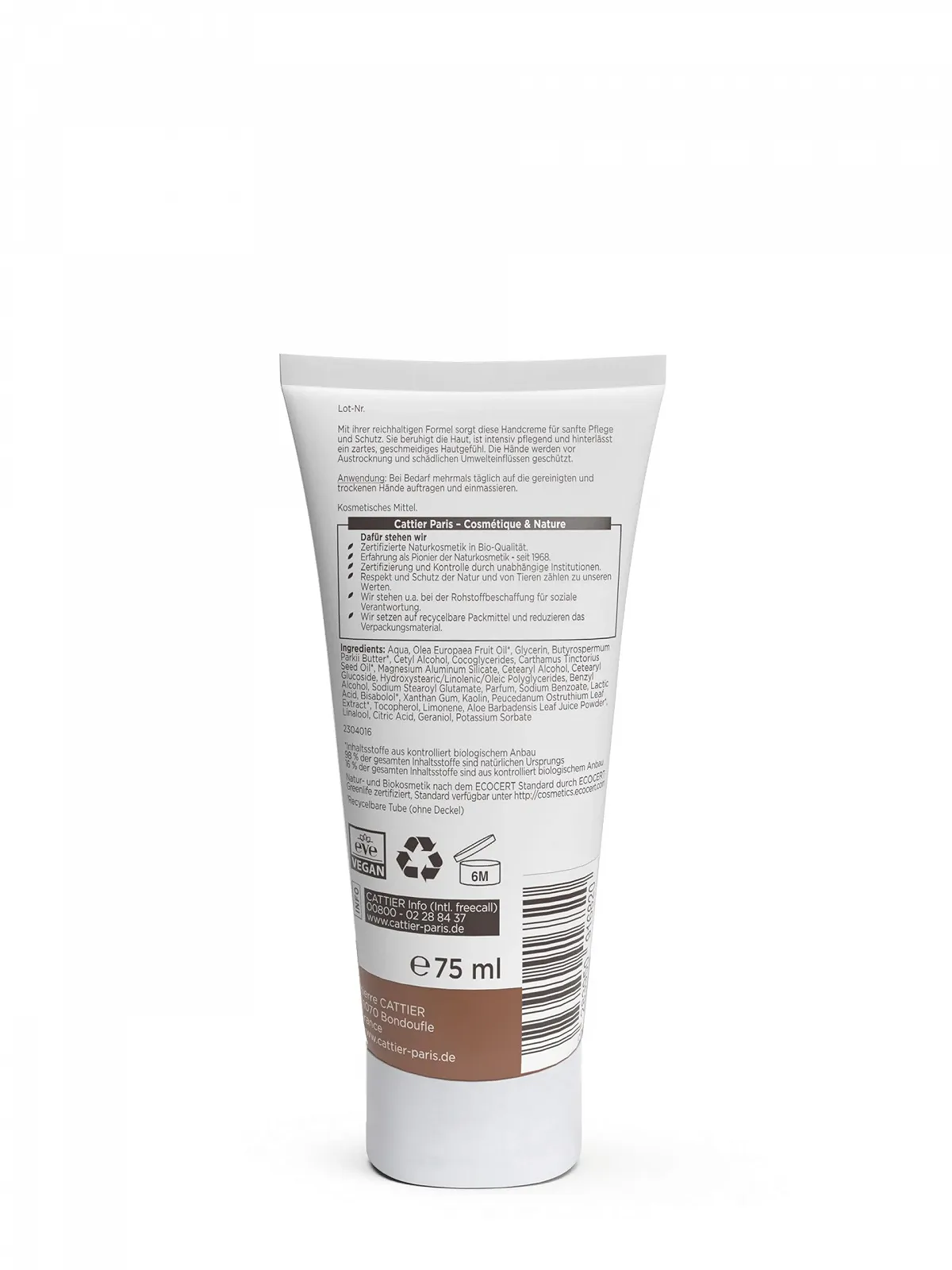 Крем для рук Cattier Відновлюючий догляд з білою цілющою глиною 75 мл, фото №2