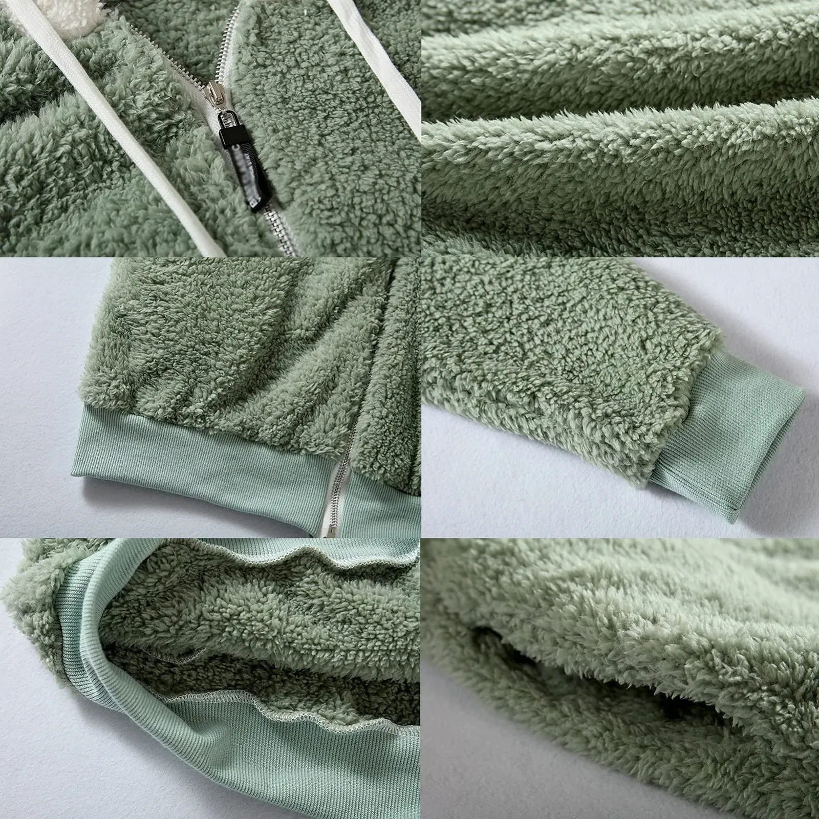 Повседневное пальто с капюшоном из искусственного меха QLXYYFC, однотонное, с длинными рукавами, теплая, фото №4 Повседневное пальто с капюшоном из искусственного меха QLXYYFC, однотонное, с длинными рукавами, теплая, фото №4