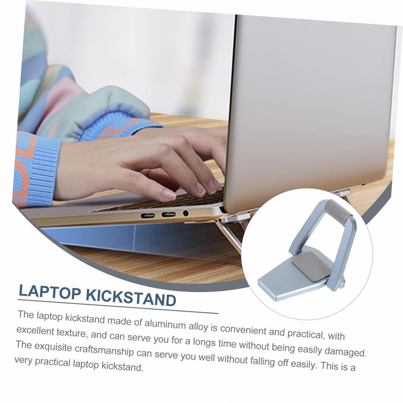Подставка для ноутбука алюминиевая, регулируемая по высоте с наклоном, нескользящая, прочная подставка для ноутбука для эргономичной работы за столом, легкая, тонкий дизайн, случайный цвет, фото №3