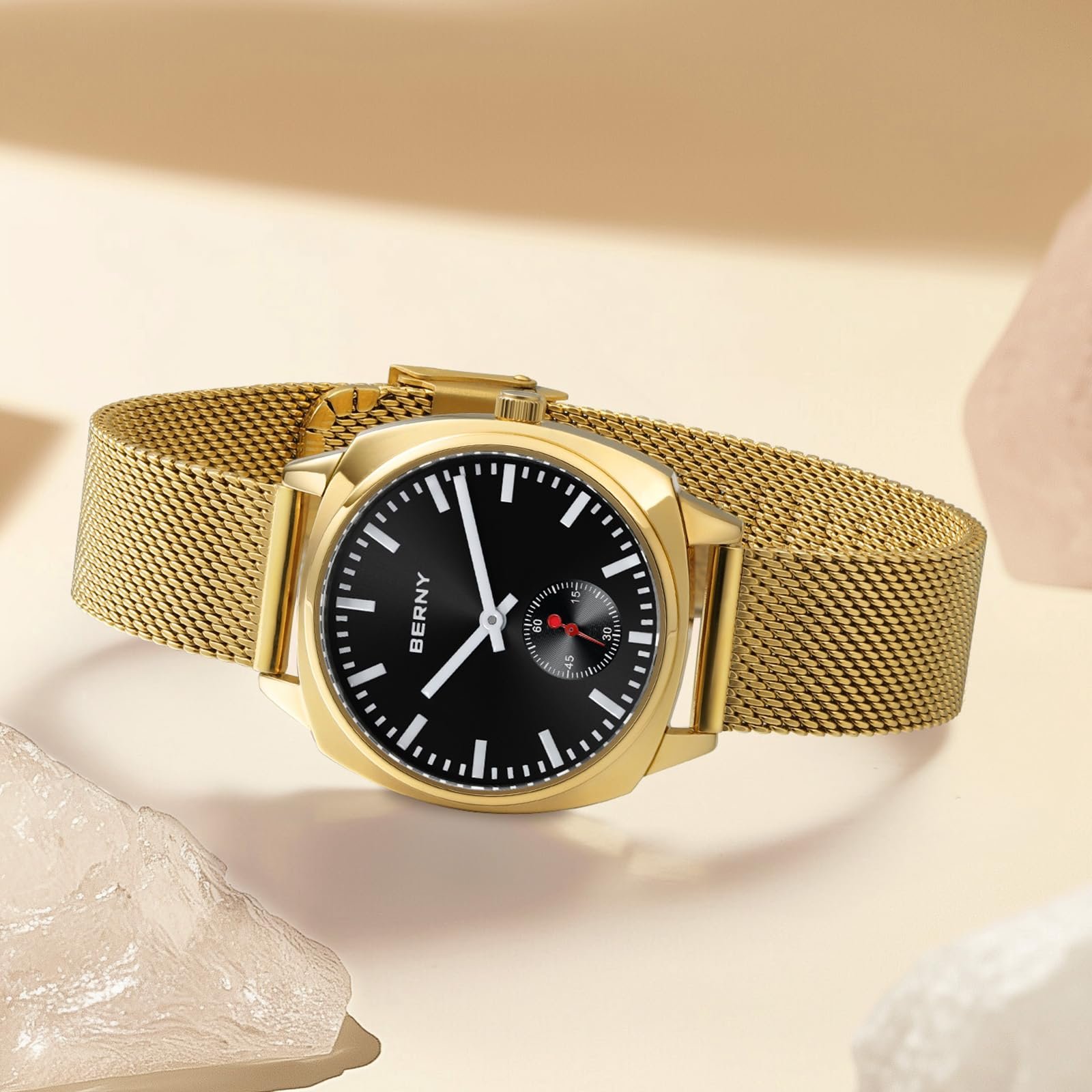 Часы Berny Золотые Классические Аналоговые Кварцевые Винтажные Минималистичные Женские, фото №5 Часы Berny Золотые Классические Аналоговые Кварцевые Винтажные Минималистичные Женские, фото №5