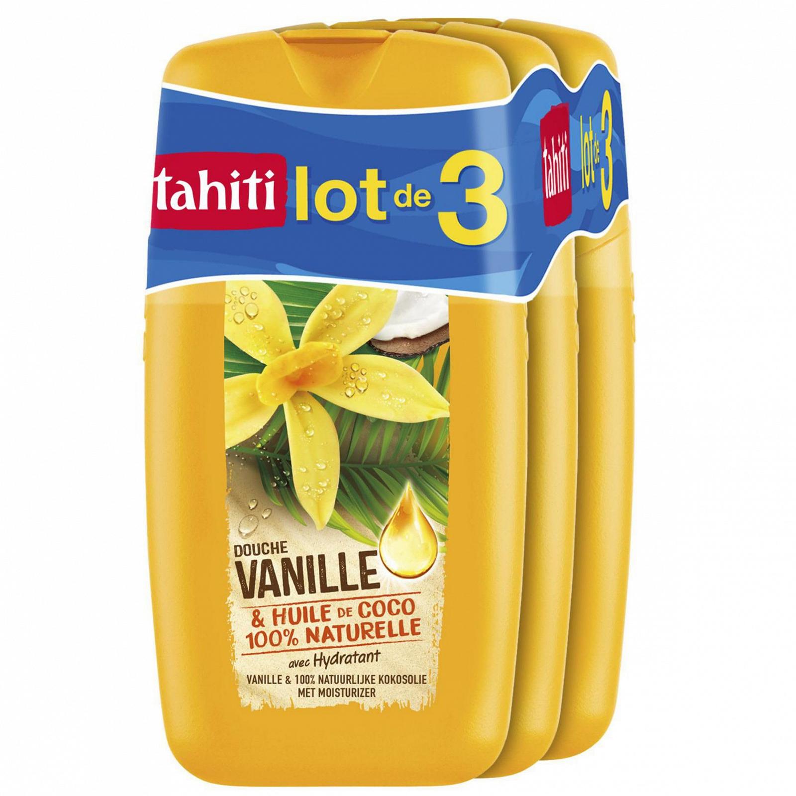 Гель для душа Tahiti Natural Moisture Coconut Oil & Vanilla 3 x 250 мл, фото №1