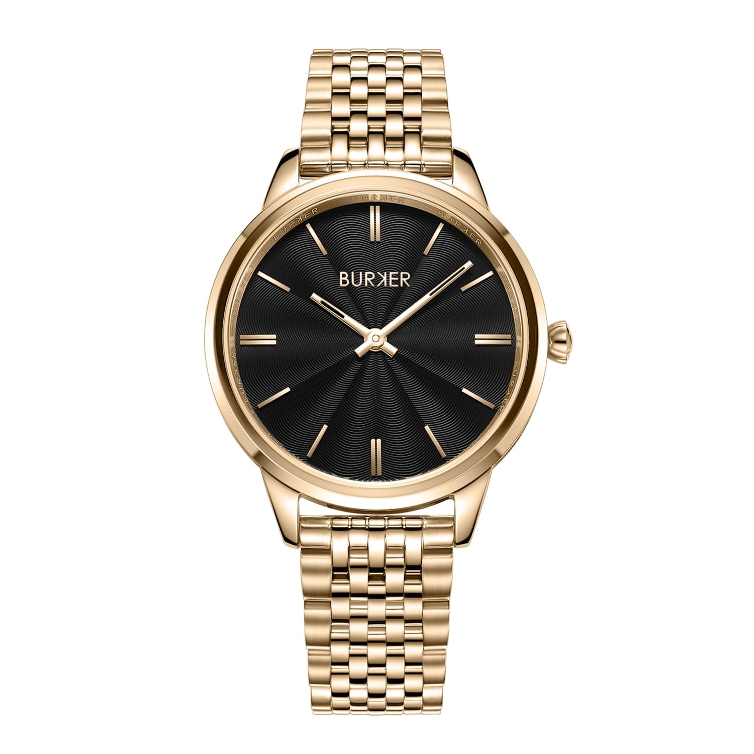 Жіночий годинник BURKER Emily Круглий Жіночий годинник Браслет з ланками Нержавіюча сталь Аналоговий Кварц 3 ATM Водонепроникний, фото №1