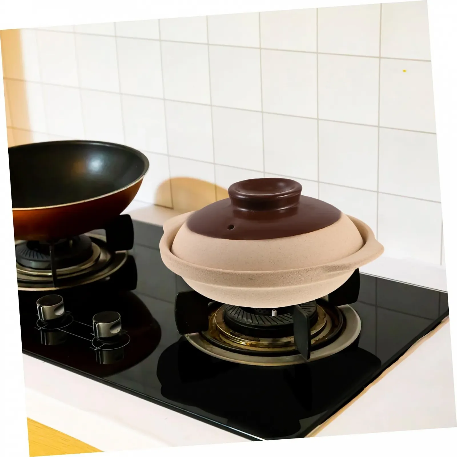 Кастрюля-жаровня Mobestech Керамическая с крышкой Хорошее удержание тепла Кислото- и щелочестойкая, фото №4