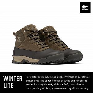 Чоловічі зимові черевики Sorel Buxton Lite Lace Plus Waterproof synthetic.ua - Фото 1