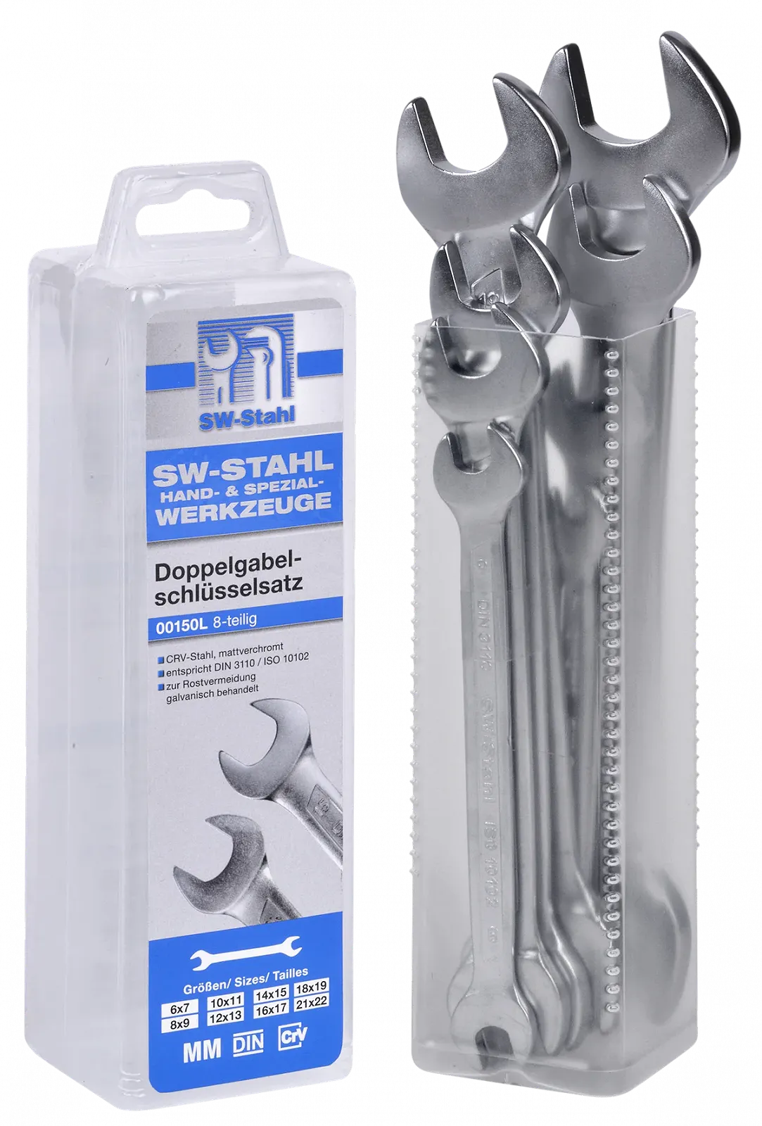 Набор рожковых ключей SW-STAHL 00150L 6-22 мм 8 предметов, фото №1