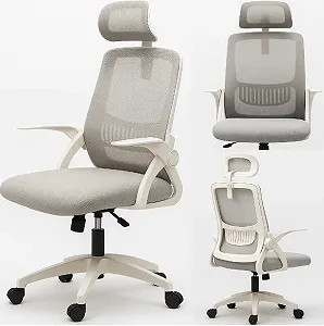 Кресло офисное эргономичное ErgoFlex Бело-серого цвета - Фото 1